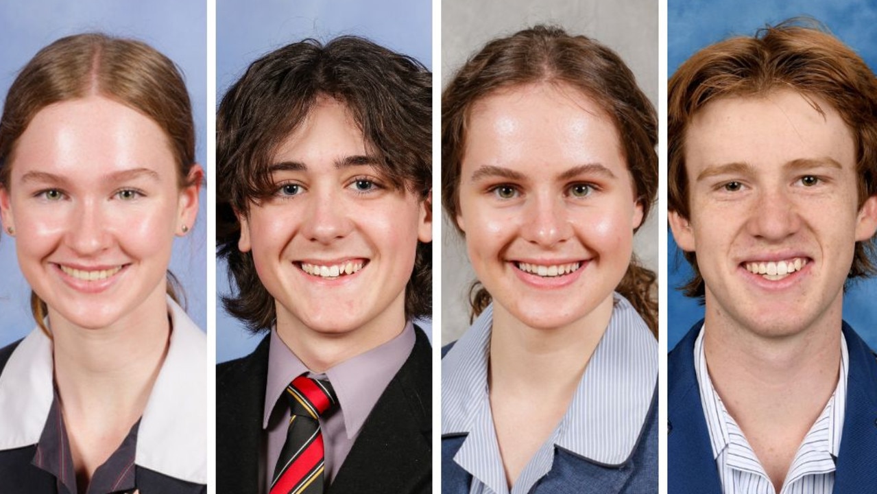 Geelong's VCE honour roll: Emma Fenton from St Ignatius College, Henry Beggs from St Joseph's College, Ella Colquhorn from Sacred Heart College and Tom Pickles from Geelong Luthern College.