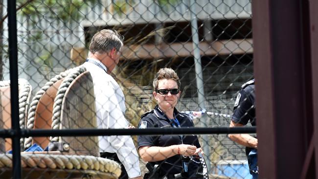 Police at the scene on the third day into the investigation of the fatal accident on the Thunder River Rapids ride. Picture: NIGEL HALLETT