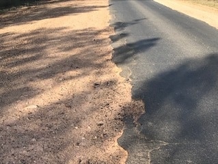 The deteriorating state of the Condamine Highway, west of Condamine. Picture: Contributed