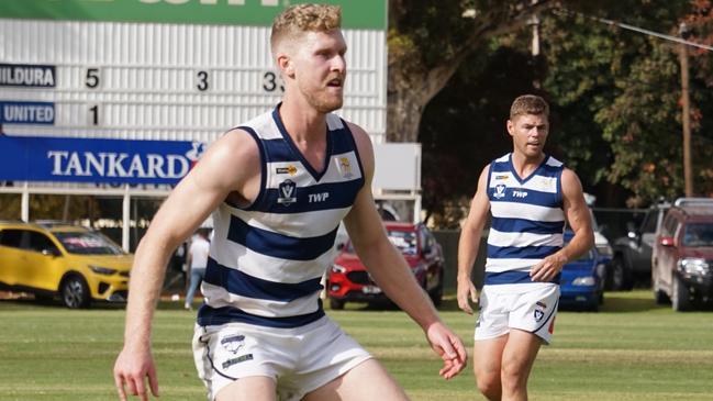 South Mildura ruckman Tyler Curtis during his side's clash with Ouyen United. Picture: Michael DiFabrizio