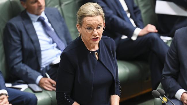 Deputy Liberal leader Sussan Ley says Labor has failed to deliver its promise to up the number of skilled apprentices. Picture: NCA NewsWire / Martin Ollman