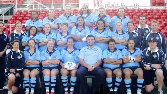 Caroline Layt (top row far right) in the NSW Origin team.