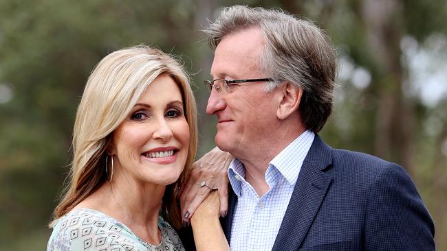 Channel 7's Kay McGrath showing off her new engagement ring with fiance Richard Moore. Pics Tara Croser.