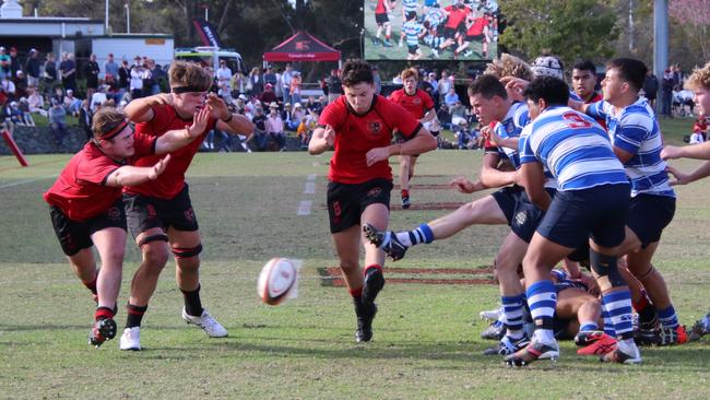 GPS First XV action between Gregory Terrace and Nudgee College. Photo credit: Megan Condon.