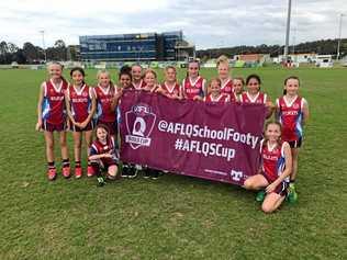 SOCIAL MEDIA IMAGE DISCUSS USE WITH YOUR EDITOR - WINNING: THE WALKERVALE under 12 girls AFL team has qualified for the state grand final, the first Bundaberg or Wide Bay school to do so in the Q Schools Cup. Picture: AFL Wide Bay