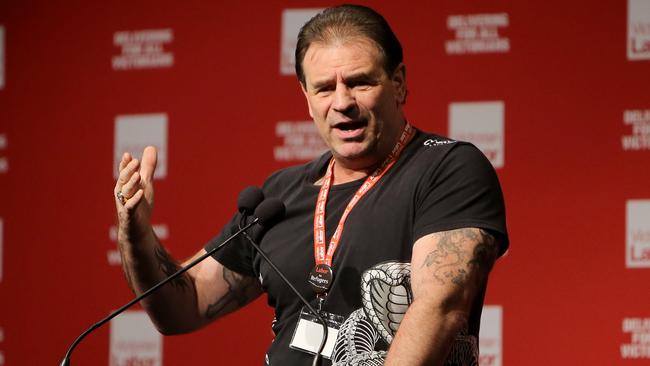 CFMMEU Victorian secretary John Setka speaks at the Victorian ALP Conference in May. Picture: Stuart McEvoy / The Australian