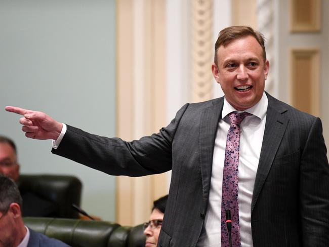 BRISBANE, AUSTRALIA - NewsWire Photos - OCTOBER 13, 2021.Queensland Deputy Premier Steven Miles speaks during Question Time at Parliament House. Picture: NCA NewsWire / Dan Peled