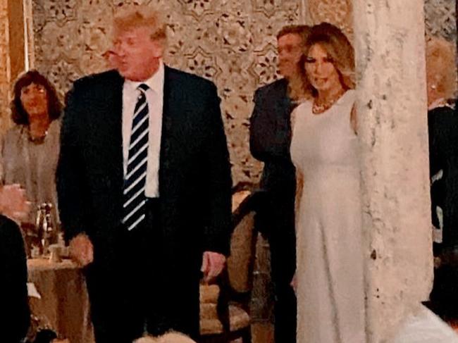 Melania Trump donned a $2000 white Giambattista Valli gown for the occasion. Picture: firstfamilytrumps_/Instagram