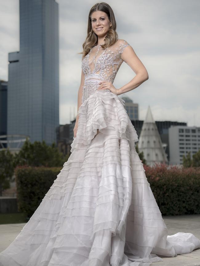 Jordan Ablett. styled by Lana Wilkinson and dressed by J'Aton, preparing for the Brownlow at Crown. Picture: Jason Edwards