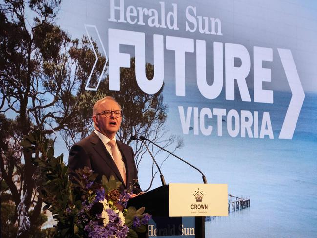 Anthony Albanese reveals the federal government will pour $7bn into the Airport Rail link. Picture: David Caird