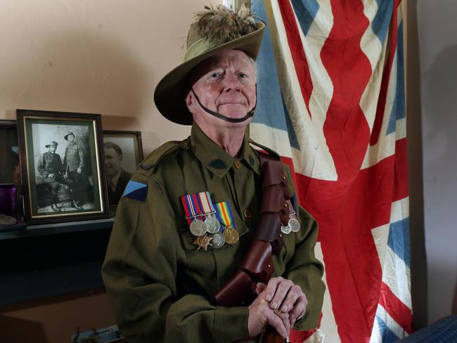 Gary Johnson with the stolen flag. Picture Gary Ramage