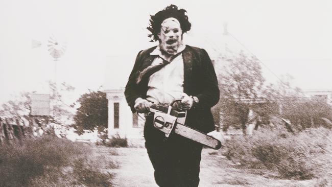 Leatherface, played by Gunnar Hansen, in the original <i>Texas Chainsaw Massacre, </i>released in 1974<i>.</i>