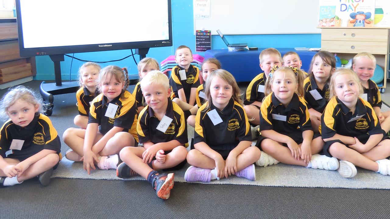 Students at Blackbutt State School on their first day of prep.