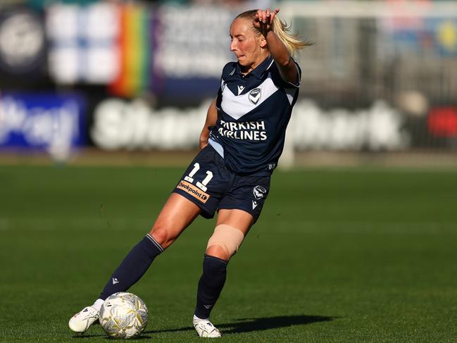 Melbourne Victory’s Nicki Flannery during the second leg of the semi final. Picture: Getty Images