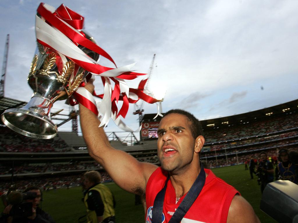 The 2005 premiership might have been the on-field pinnacle for O’Loughlin, but he knows the drought-breaking flag’s impact is far greater. Picture: Gregg Porteous