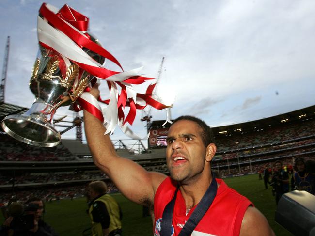 The 2005 premiership might have been the on-field pinnacle for O’Loughlin, but he knows the drought-breaking flag’s impact is far greater. Picture: Gregg Porteous