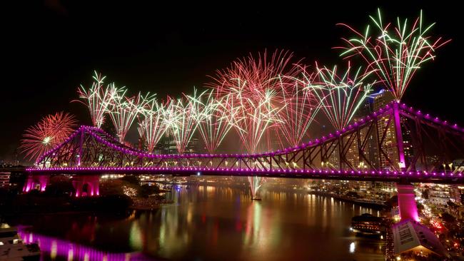 Fireworks at RiverFire from Howard Smith wharves, City, on Saturday 2nd September 2023 - Photo Steve Pohlner