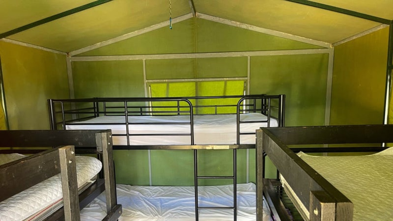 Inside one of the tents