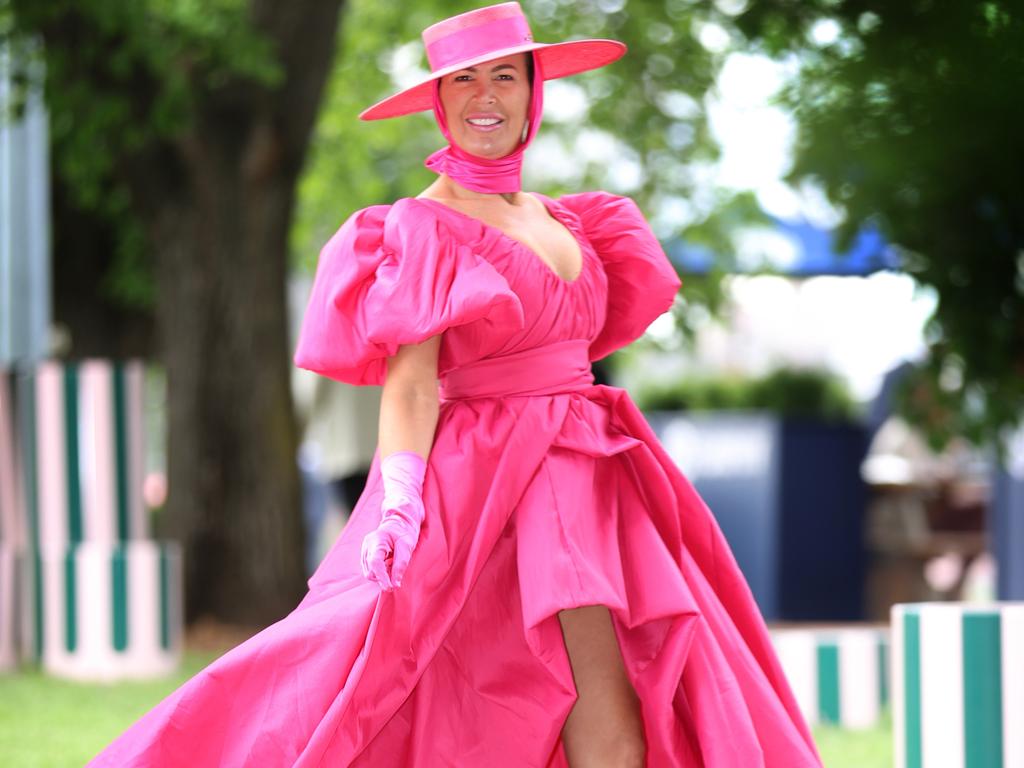 THINK PINK: Fashion was the highlight of the morning. Picture: David Caird