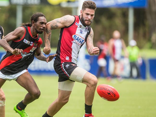 Southern Districts star Josiah Farrer has enjoyed a fine 2019-20 NTFL season. Picture: GLENN CAMPBELL