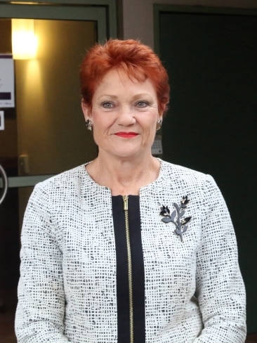 Pauline Hanson and Steve Mav Diabetes speak to the media in Hobart on Monday April 18, 2022.