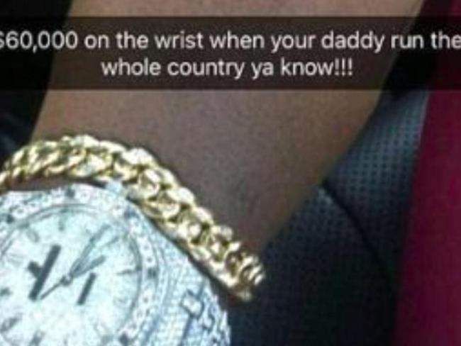 Robert Mugabe Jr reveals the cost of this watch. Picture: Instagram