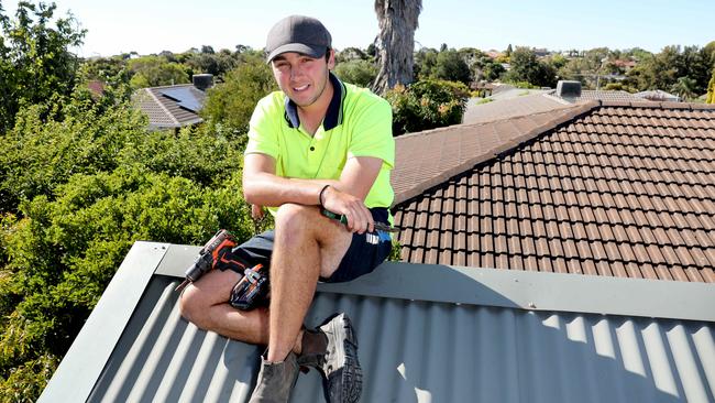 Josh Vittorelli is in his first year of an apprenticeship as a roof plumber. Picture Dean Martin