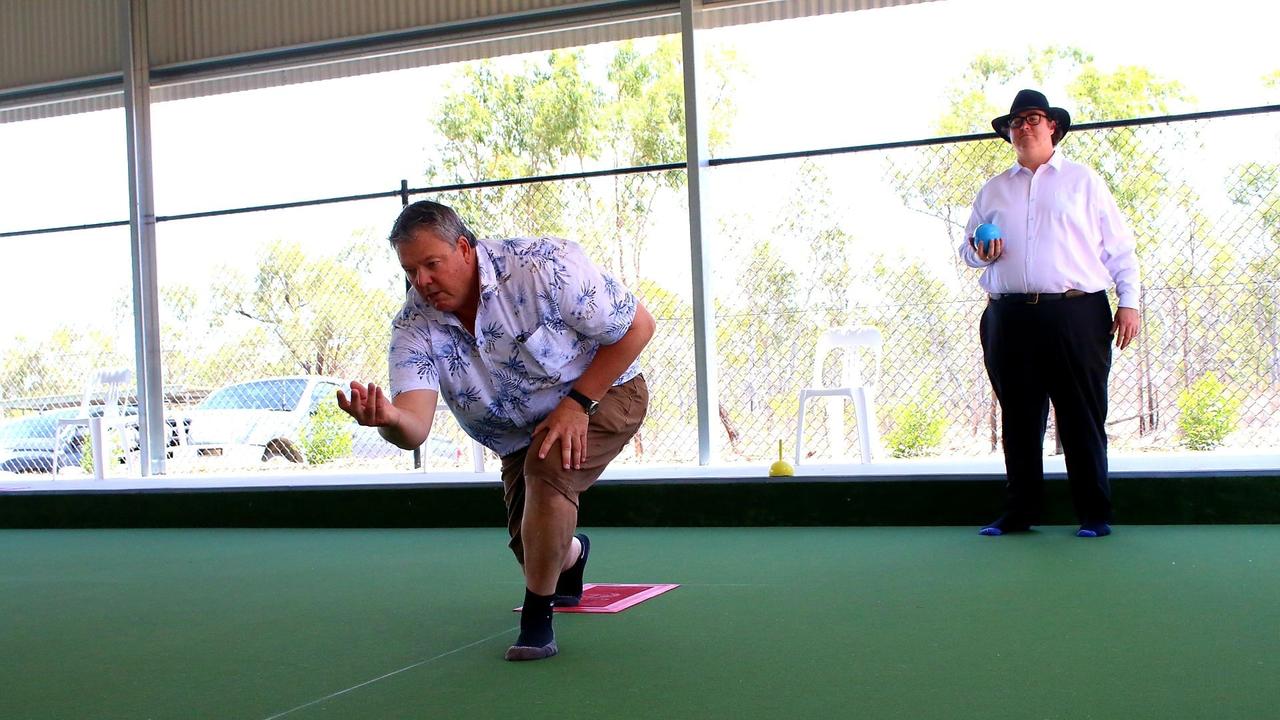 Mayor Andrew Willcox had a bowl with Dawson MP George Christensen. Picture: Supplied