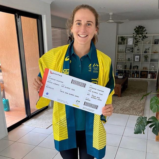 Gold Coast Olympic kayaker Cat McArthur celebrates her Tokyo Games selection. Picture: SUPPLIED