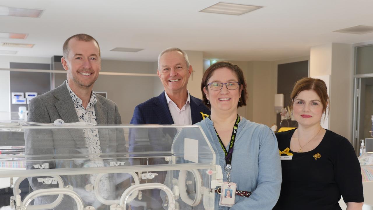 SJOG CEO Stephen Roberts, Barwon Health Women’s and Children’s clinical director Dr Dave Fuller, Neonatal nurse practitioner Gemma Wiley and SJOG Women’s and Children's services manager Alicia Strong.