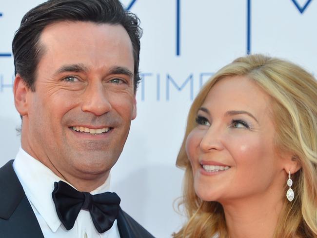 LOS ANGELES, CA - SEPTEMBER 23: Actors Jon Hamm and Jennifer Westfeldt arrive at the 64th Annual Primetime Emmy Awards at Nokia Theatre L.A. Live on September 23, 2012 in Los Angeles, California. (Photo by Frazer Harrison/Getty Images)