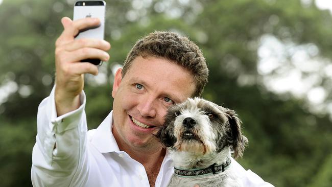 Pet Circle (with founder Mike Frizell with office dog "Diesel") was one of Blue Sky’s investments. Picture: John Appleyard