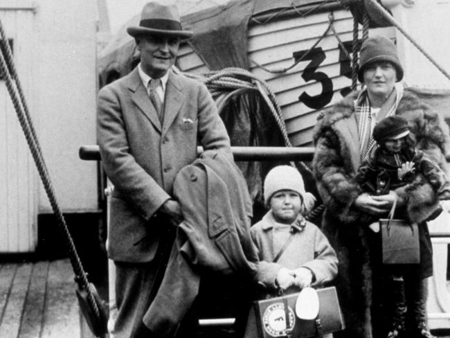 UNDATED : Author F Scott Fitzgerald with his daughter Scotty & wife Zelda on a ship in an undated image.Fitz/famHistorical Picture: Supplied