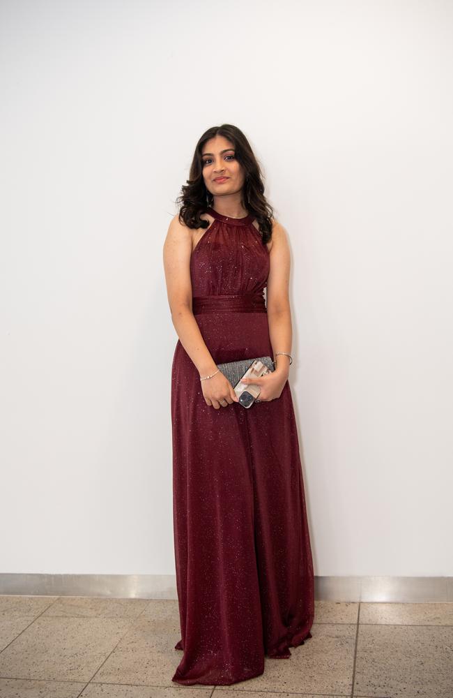 Krishi Patel at the Year 12 School formals of Darwin High School at Darwin Convention Centre, Darwin. Picture: Pema Tamang Pakhrin.