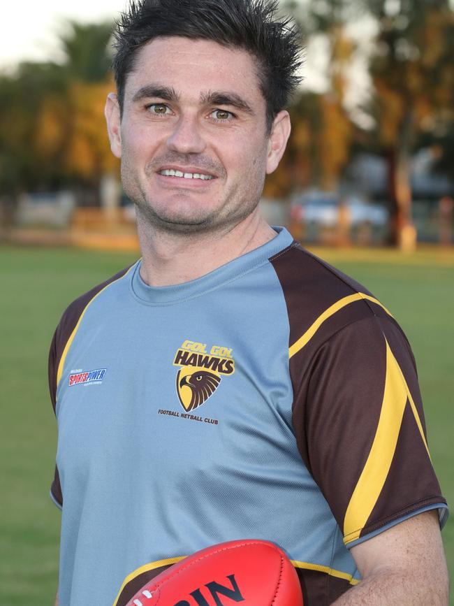 Gol Gol coach Adam Thomson kicked an amazing haul of 33 goals against Meringur earlier this season. Picture: GLENN MILNE