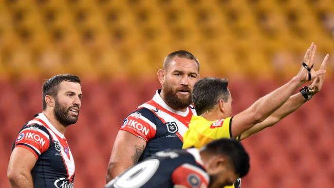 Jared Waerea-Hargreaves rode the pine for ten minutes in the first half. Image: NRL Photos