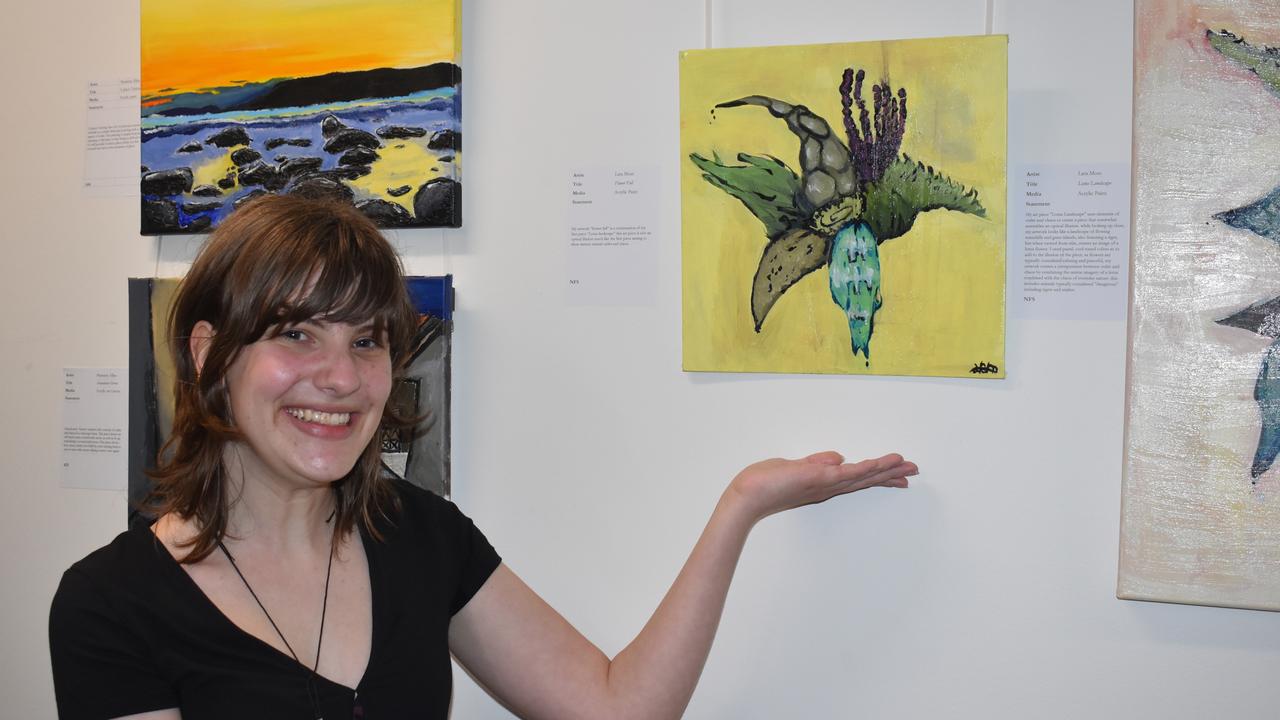 Lara Moss at the Proserpine State High School Year 12 BIG ART Arts Showcase.