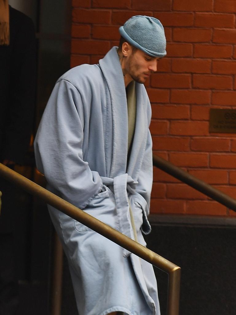 He was also seen out and about wearing a robe. Picture: JosiahW / BACKGRID