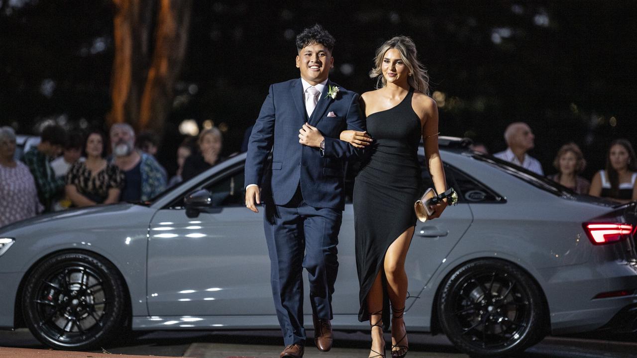 Tom Campomayor and partner Trelise Sterritt at St Mary's College formal at Picnic Point, Friday, March 24, 2023. Picture: Kevin Farmer