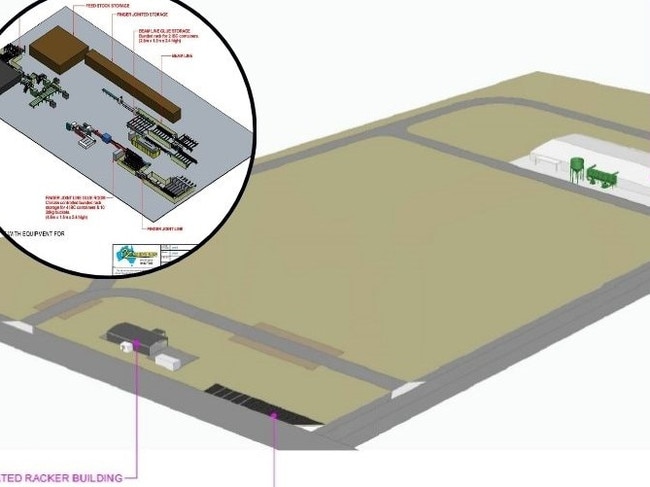 Plans for a new wooden and laminated product manufacturing plant in Wondai. Image: SBRC.