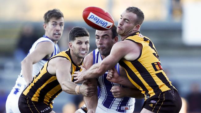 Mitchell had just two clearances against the Roos. Picture: AFL Photos/Getty Images