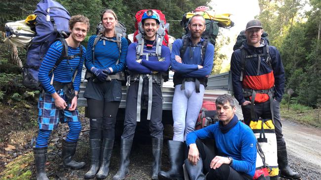 Caver Stephen Fordyce, left, with fellow members of the team. Picture: Stefan Eberhard