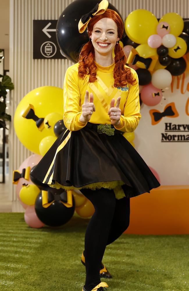 Emma Wiggle in her last meet and greet as the yellow Wiggle at Harvey Norman in Auburn. Picture: Jonathan Ng