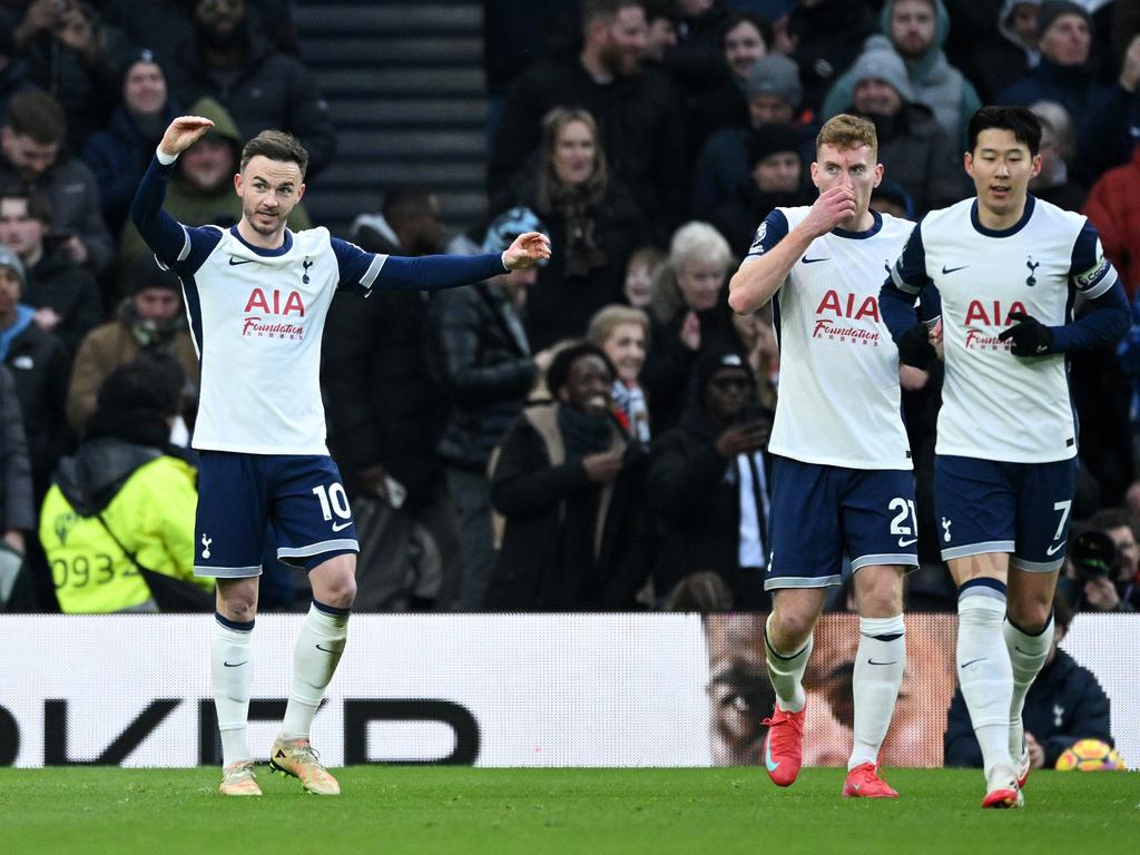 After returning from injury, James Maddison proved the match winner against Manchester United. Picture: Justin Setterfield/Getty Images