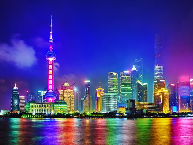 ESCAPE: China Wish List - Skyline night view from Bund waterfront on Pudong New Area - the business quarter of the Shanghai. Picture: iStock