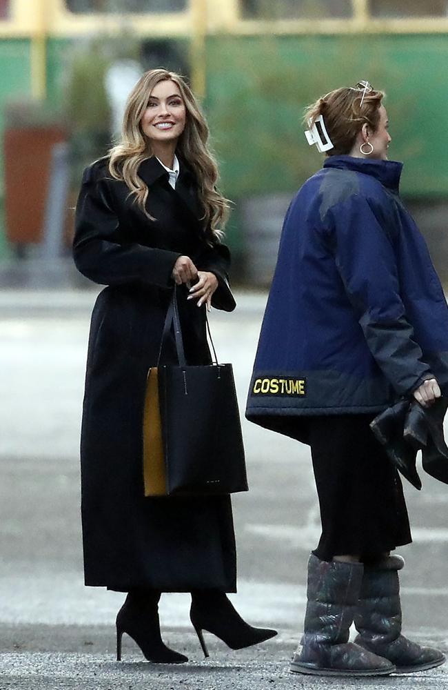 Netflix reality queen Chrishell Stause has been spotted for the first time on location for her role in Neighbours. Picture: MEDIA MODE