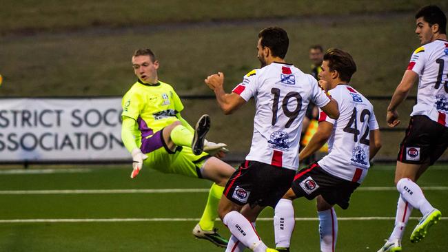 Dominic Nascimben in action for Blacktown Spartans