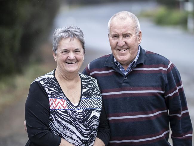 Gary and Cheryl Williams of Howden. They want to thank the man who helped them after a crash on the southern outlet. Mystery man took wife to hospital. Picture Eddie Safarik