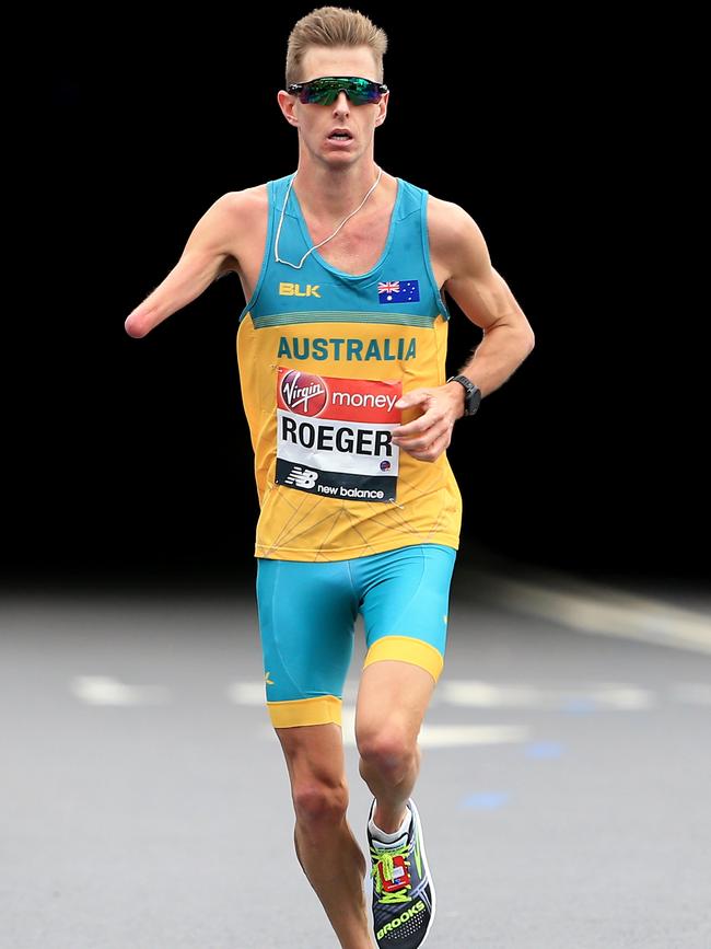 South Australian-born Michael Roeger on his way to winning the men’s para race during the Virgin Money London Marathon on April 28, 2019 in London, England. Picture: Stephen Pond/Getty Images)