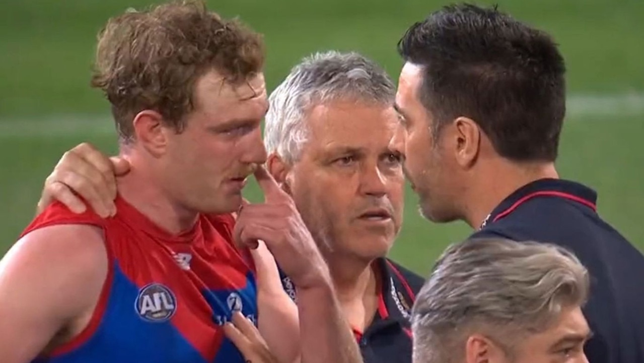 An incident involving Brisbane captain Dayne Zorko and Melbourne defender Harrison Petty is set to be investigated by the AFL following the Demons’ big win on Friday night. Picture 7News,